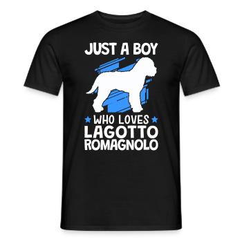 Only a boy who loves Lagotto Romagnolo - Men's T-Shirt - black - Front - AI Model Male 178 light (178cm)