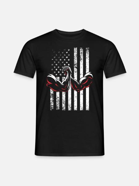 Patriotic Arm Wrestling For Arm Wrestler - Männer T-Shirt - Schwarz