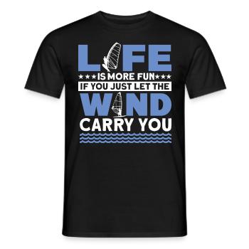 Life Is More Fun With WInd Surfing For Wind Surfin - Men's T-Shirt - black - Front - AI Model Male 178 light (178cm)