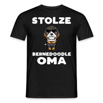 Bernedoodle Oma Hund Mit Sonnenbrille - Männer T-Shirt - Schwarz - Vorne - AI Model Male 178 light (178cm)
