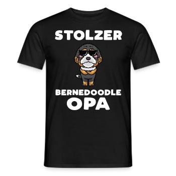 Bernedoodle Opa Hund Mit Sonnenbrille - Männer T-Shirt - Schwarz - Vorne - AI Model Male 178 light (178cm)