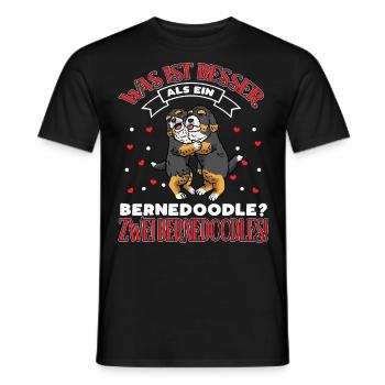 Bernedoodle Zwei Bernedoodles - Männer T-Shirt - Schwarz - Vorne - AI Model Male 178 light (178cm)