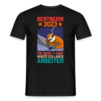 Rentnerin 2023 Faultier Ruhestand - Männer T-Shirt - Schwarz - Vorne - AI Model Male 178 light (178cm)