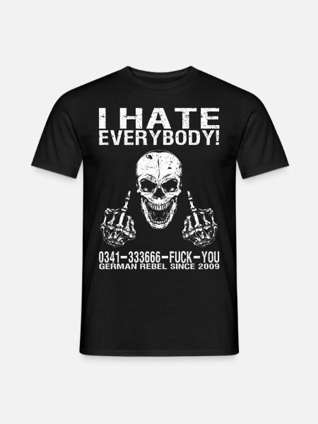 I hate everybody - Men's T-Shirt - black
