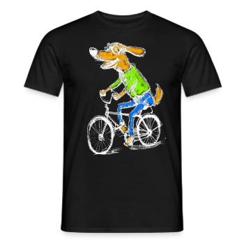 walk or ride dog bike white - Männer T-Shirt - Schwarz - Vorne - AI Model Male 178 light (178cm)