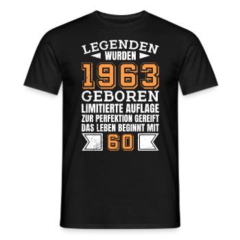 Legenden wurden 1963 geboren 60 Jahre - Männer T-Shirt - Schwarz - Vorne - AI Model Male 178 light (178cm)