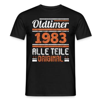 Oldtimer Modell 1983 40 Jahre 40. Geburtstag - Männer T-Shirt - Schwarz - Vorne - AI Model Male 178 light (178cm)