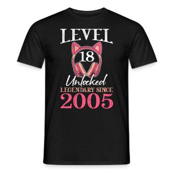 18 ans fille 18e anniversaire - T-shirt homme - noir - Devant - AI Model Male 178 light (178cm)