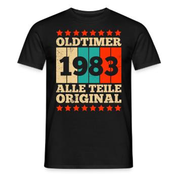 1983 Oldtimer alle Teile original 40 Jahre - Männer T-Shirt - Schwarz - Vorne - AI Model Male 178 light (178cm)