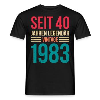 Legendär seit 40 Jahren 40. Geburtstag Vintag - Männer T-Shirt - Schwarz - Vorne - AI Model Male 178 light (178cm)