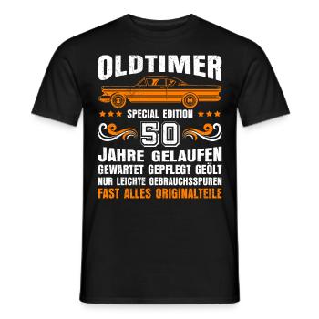 Oldtimer 1973 50 Jahre 50. Geburtstag Herren - Männer T-Shirt - Schwarz - Vorne - AI Model Male 178 light (178cm)