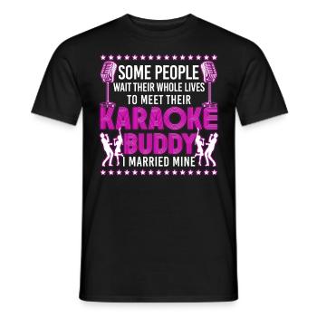 Chanteur de karaoké Mari Femme - T-shirt homme - noir - Devant - AI Model Male 178 light (178cm)