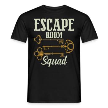 Escape Room Squad - Men's T-Shirt - black - Front - AI Model Male 178 light (178cm)
