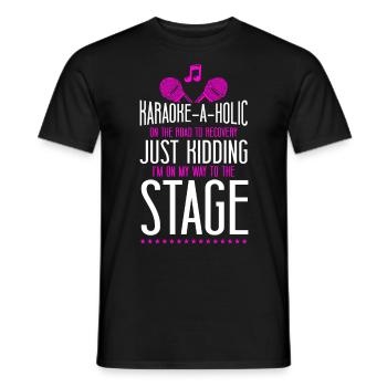 Karaoke Singer Karaoke-A-Holic On - Men's T-Shirt - black - Front - AI Model Male 178 light (178cm)