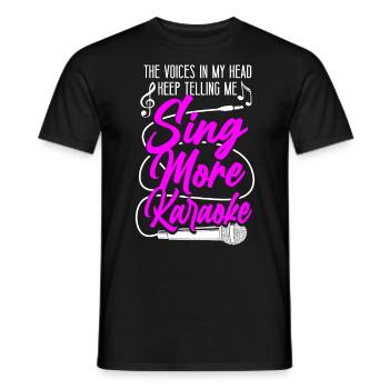 Karaoke zanger De stemmen in mijn - Heren T-shirt - zwart - Voor - AI Model Male 178 light (178cm)