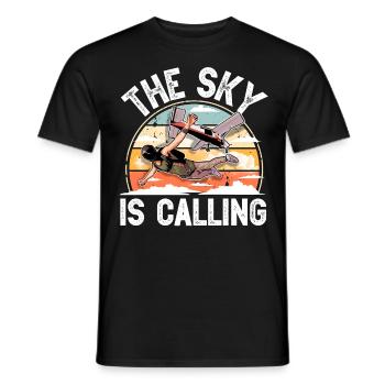 Skydiving Parachuting Parachute - Men's T-Shirt - black - Front - AI Model Male 178 light (178cm)
