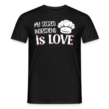 Chef Secret Ingredient Is Love Cooking Chef - Men's T-Shirt - black - Front - AI Model Male 178 light (178cm)