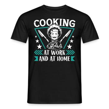 Chef Cooking At Work And At Home Cooking Chef - Men's T-Shirt - black - Front - AI Model Male 178 light (178cm)