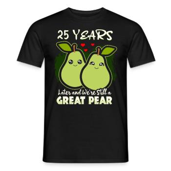 25 ans de mariage marié - T-shirt homme - noir - Devant - AI Model Male 178 light (178cm)