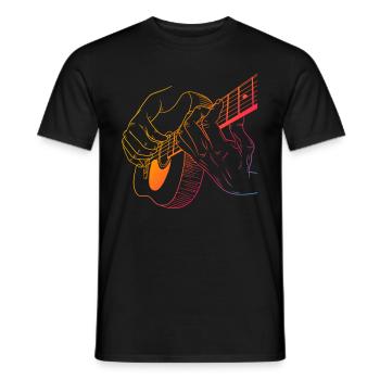 Acoustic Guitar Vintage Guitar - Men's T-Shirt - black - Front - AI Model Male 178 light (178cm)