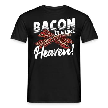 Bacon It's Like Heaven! Bacon Lover - Men's T-Shirt - black - Front - AI Model Male 178 light (178cm)