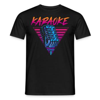 Karaoke Singer Retro 80s 90s - Männer T-Shirt - Schwarz - Vorne - AI Model Male 178 light (178cm)