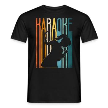 Karaoke Singer Retro Vintage - Männer T-Shirt - Schwarz - Vorne - AI Model Male 178 light (178cm)