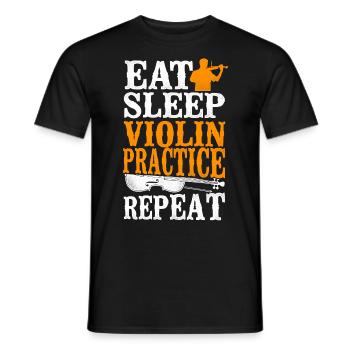 Violin Violinist Vintage Eat Sleep - Men's T-Shirt - black - Front - AI Model Male 178 light (178cm)