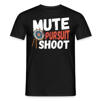 Mute Pursuit Shoot Archery Archer Hunting - Men's T-Shirt - black - Front - AI Model Male 178 light (178cm)
