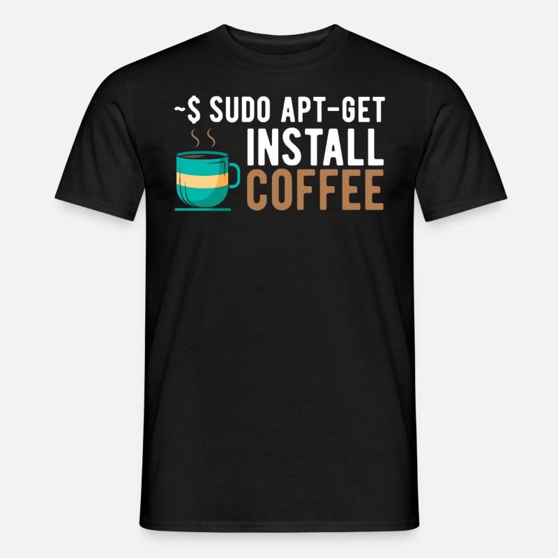~$ sudo apt-get install coffee Linux Programmer - Men’s T-shirt - black