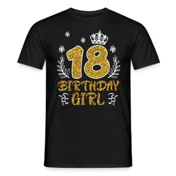 18 ans fille 18e anniversaire - T-shirt homme - noir - Devant - AI Model Male 178 light (178cm)