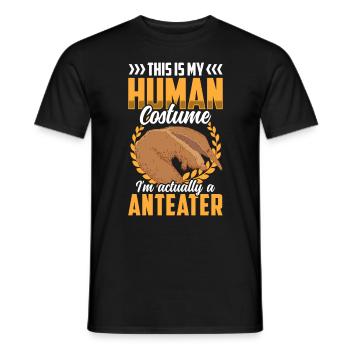 Costume de fourmilier Ours mangeur de fourmis - T-shirt homme - noir - Devant - AI Model Male 178 light (178cm)