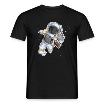 Astronaut Weltraum Mix Kassette Retro Vintage - Männer T-Shirt - Schwarz - Vorne - AI Model Male 178 light (178cm)