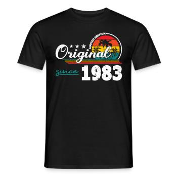 40th Birthday Vintage 1983 Original Since 1983 - Men's T-Shirt - black - Front - AI Model Male 178 light (178cm)