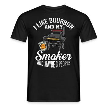 J’aime Bourbon Whisky Smoker Grill Bbq Griller - T-shirt homme - noir - Devant - AI Model Male 178 light (178cm)