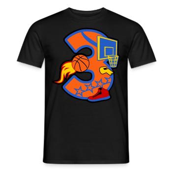 Basketball 3. Geburtstag Party Nummer 3 - 3 Jahre - Männer T-Shirt - Schwarz - Vorne - AI Model Male 178 light (178cm)