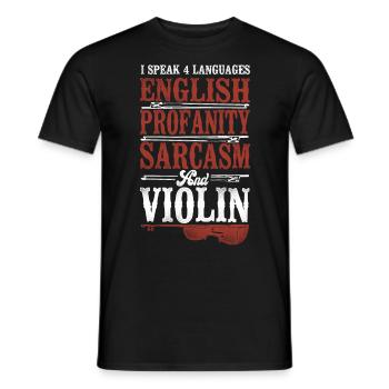Violon Violoniste Vintage I Speak 4 - T-shirt homme - noir - Devant - AI Model Male 178 light (178cm)