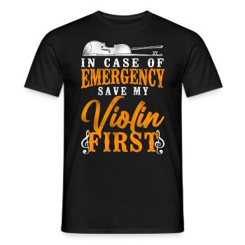 Violin Violinist Vintage In Case - Männer T-Shirt - Schwarz - Vorne - AI Model Male 178 light (178cm)