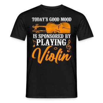 Violin Violinist Vintage Today's - Männer T-Shirt - Schwarz - Vorne - AI Model Male 178 light (178cm)