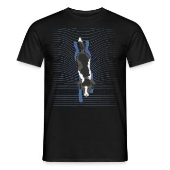Border Collie Schwimmender Hund - Männer T-Shirt - Schwarz - Vorne - AI Model Male 178 light (178cm)