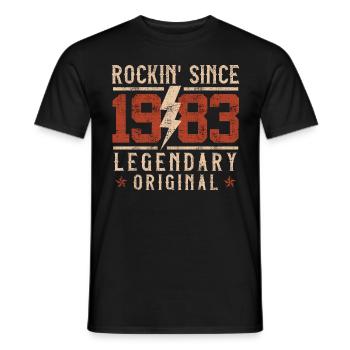 40e anniversaire né en 1983 fête d’anniversaire - T-shirt homme - noir - Devant - AI Model Male 178 light (178cm)