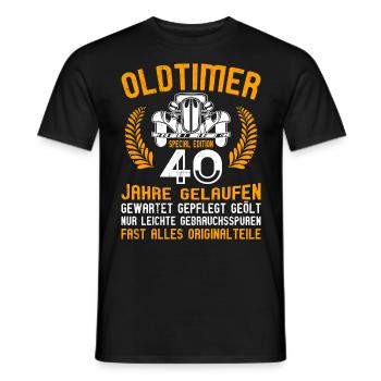 Oldtimer 50e anniversaire 40 ans - T-shirt homme - noir - Devant - AI Model Male 178 light (178cm)