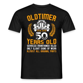Oldtimer 50 ans 50e anniversaire hommes hommes - T-shirt homme - noir - Devant - AI Model Male 178 light (178cm)