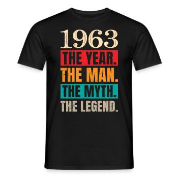 60e anniversaire de l’homme le mythe la légende - T-shirt homme - noir - Devant - AI Model Male 178 light (178cm)