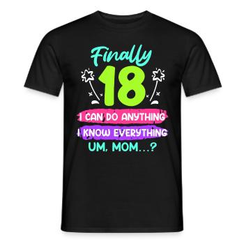 Finally 18 years 18th birthday - Men's T-Shirt - black - Front - AI Model Male 178 light (178cm)