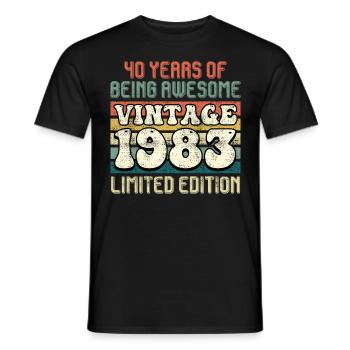 40 ans génial 40e anniversaire - T-shirt homme - noir - Devant - AI Model Male 178 light (178cm)