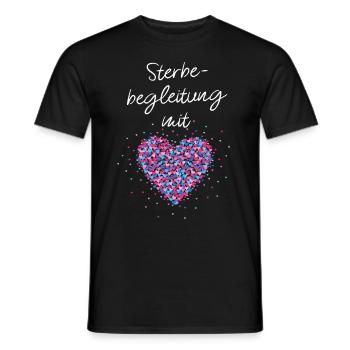 Sterbebegleitung mit Herz Fachangestellte Hospiz - Männer T-Shirt - Schwarz - Vorne - AI Model Male 178 light (178cm)