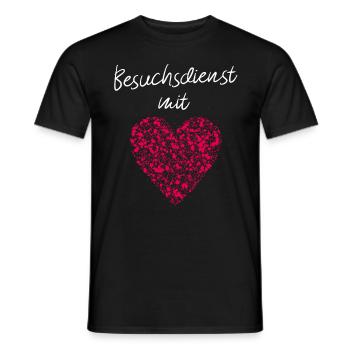 Besuchsdienst mit Herz Altersheim Pflegebedürftig - Männer T-Shirt - Schwarz - Vorne - AI Model Male 178 light (178cm)