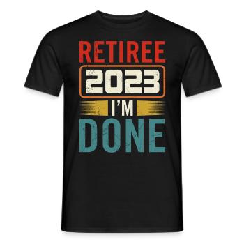 Pensioner 2023 I have finished Pensioner 2023 - Men's T-Shirt - black - Front - AI Model Male 178 light (178cm)