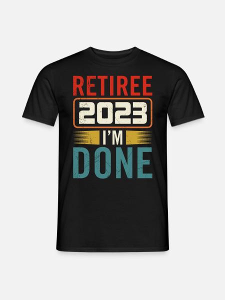 Pensionär 2023 ich habe fertig Rentner 2023 - Mænd T-shirt - sort